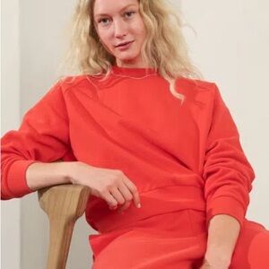 Athleta Easy Fleece Crew Sweatshirt In Cardinal Sz XS